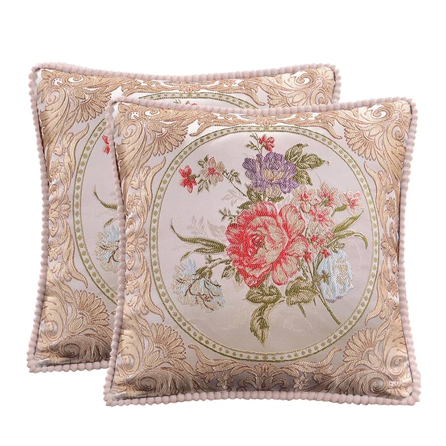 クッションカバー vintage cusion cover ,075 Amazon.com: Qupace Set of 2 Vintage Embroidered Throw